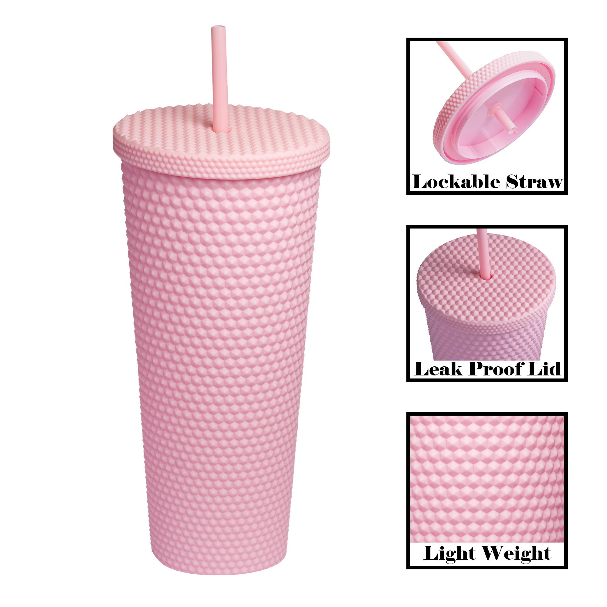 710ml Matte Finish Reusable Tumbler with Straw | Double Wall BPA-Free Sipper Cup | Leakproof Lid | Ideal for Water, Coffee, Juice & Tea - Image 15