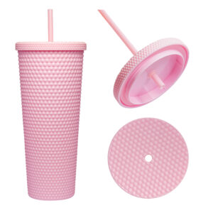 710ml Matte Finish Reusable Tumbler with Straw | Double Wall BPA-Free Sipper Cup | Leakproof Lid | Ideal for Water, Coffee, Juice & Tea