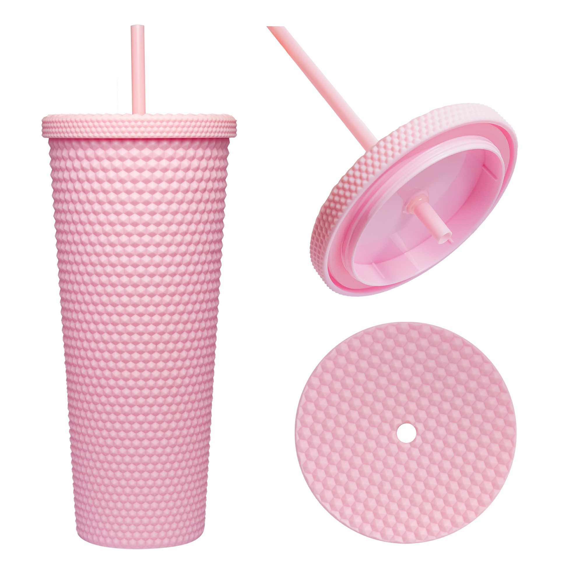 710ml Matte Finish Reusable Tumbler with Straw | Double Wall BPA-Free Sipper Cup | Leakproof Lid | Ideal for Water, Coffee, Juice & Tea