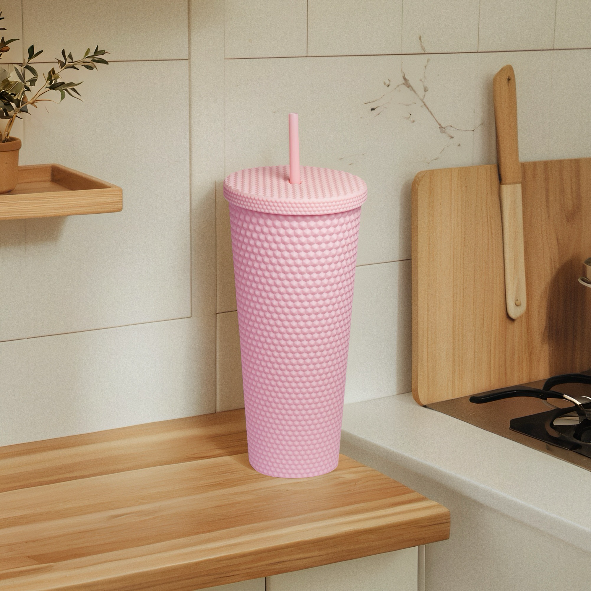 710ml Matte Finish Reusable Tumbler with Straw | Double Wall BPA-Free Sipper Cup | Leakproof Lid | Ideal for Water, Coffee, Juice & Tea - Image 12