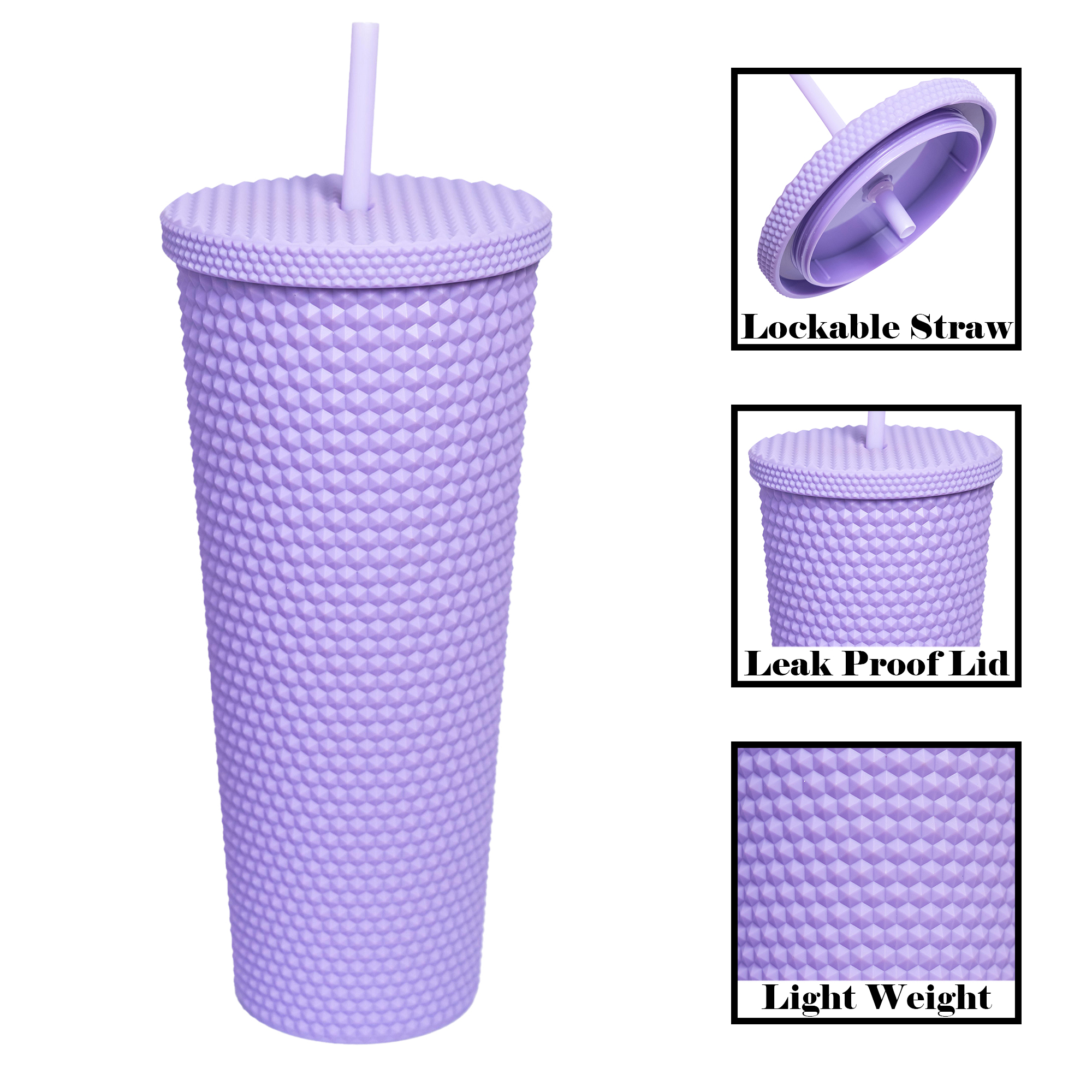 710ml Matte Finish Reusable Tumbler with Straw | Double Wall BPA-Free Sipper Cup | Leakproof Lid | Ideal for Water, Coffee, Juice & Tea - Image 5