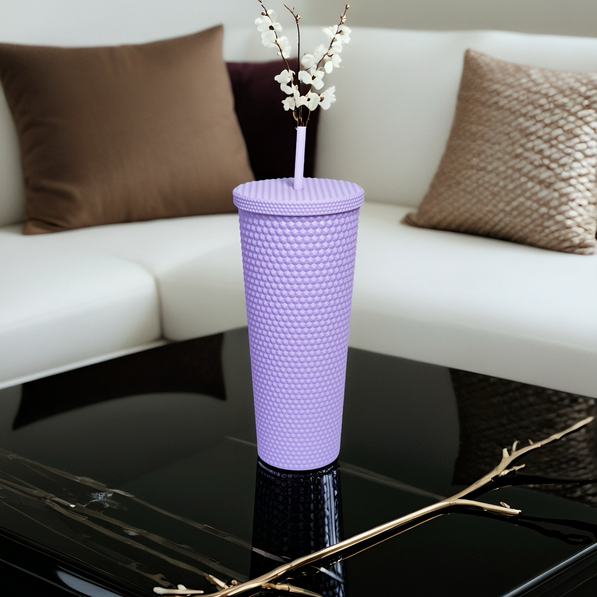 710ml Matte Finish Reusable Tumbler with Straw | Double Wall BPA-Free Sipper Cup | Leakproof Lid | Ideal for Water, Coffee, Juice & Tea - Image 3