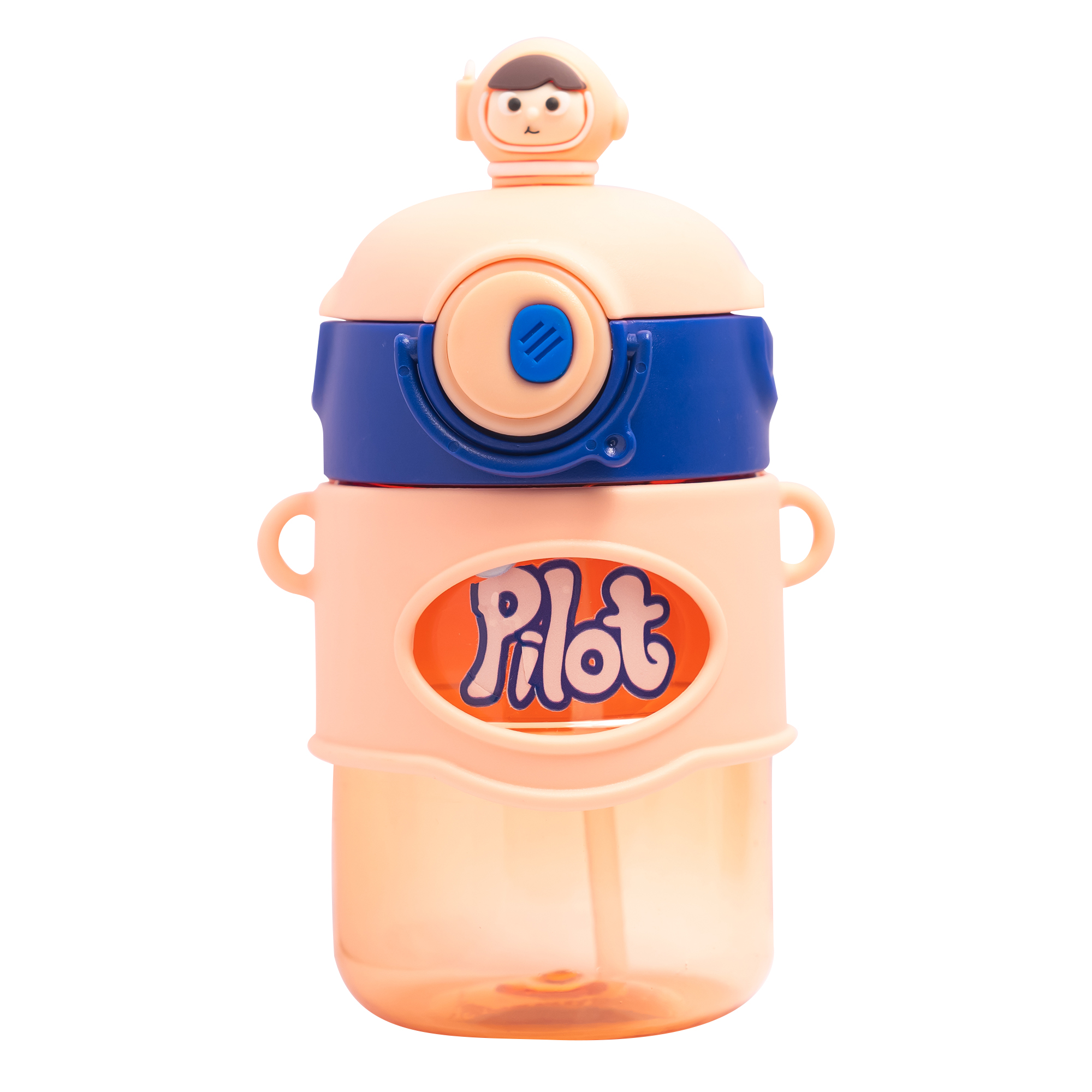 Astronaut/Pilot Theme Kids Water Bottle 500ml – BPA Free Plastic Bottle with Straw, Leak-Proof, One Touch Lid, Cute Space Design for School & Travel. - Image 8