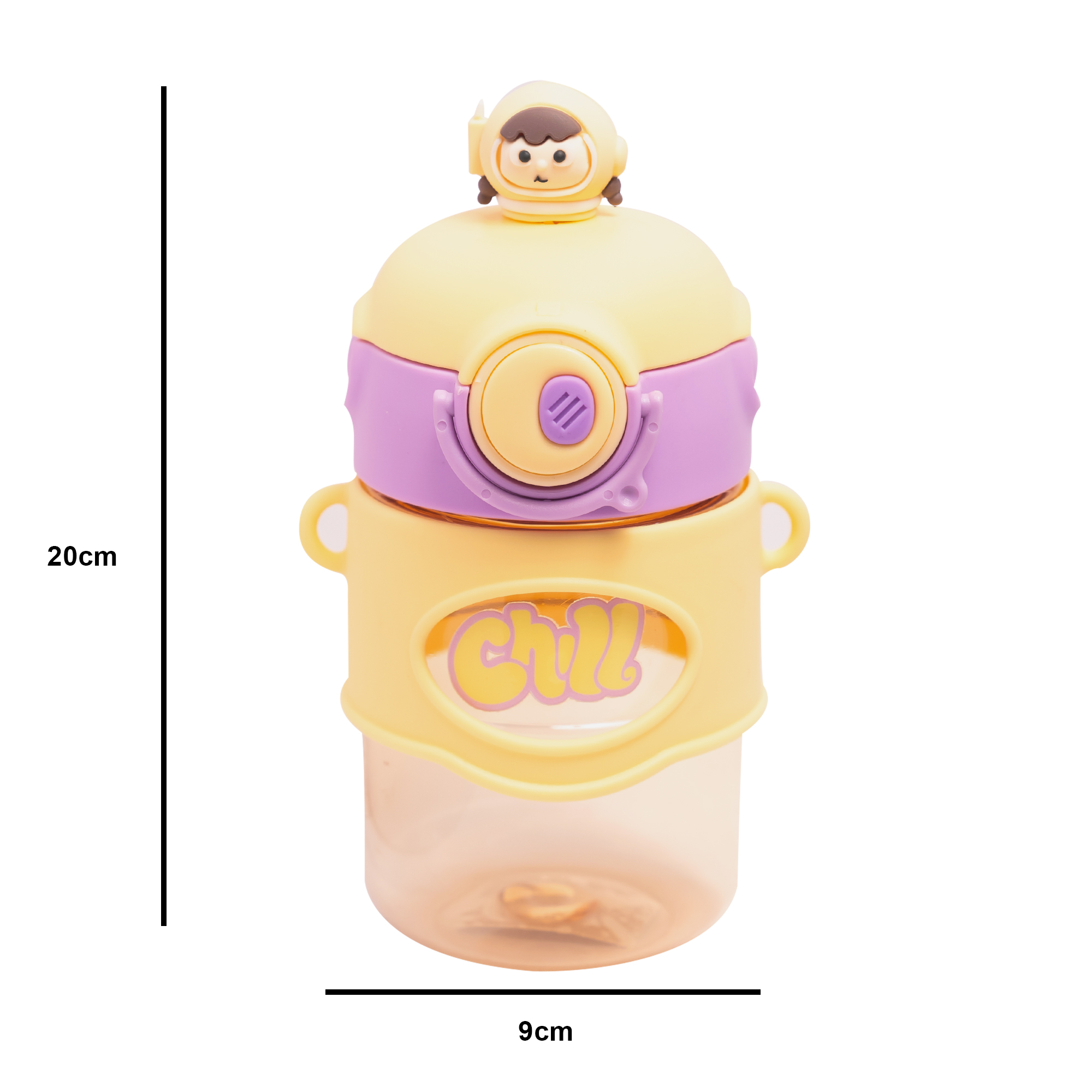 Astronaut/Pilot Theme Kids Water Bottle 500ml – BPA Free Plastic Bottle with Straw, Leak-Proof, One Touch Lid, Cute Space Design for School & Travel. - Image 26
