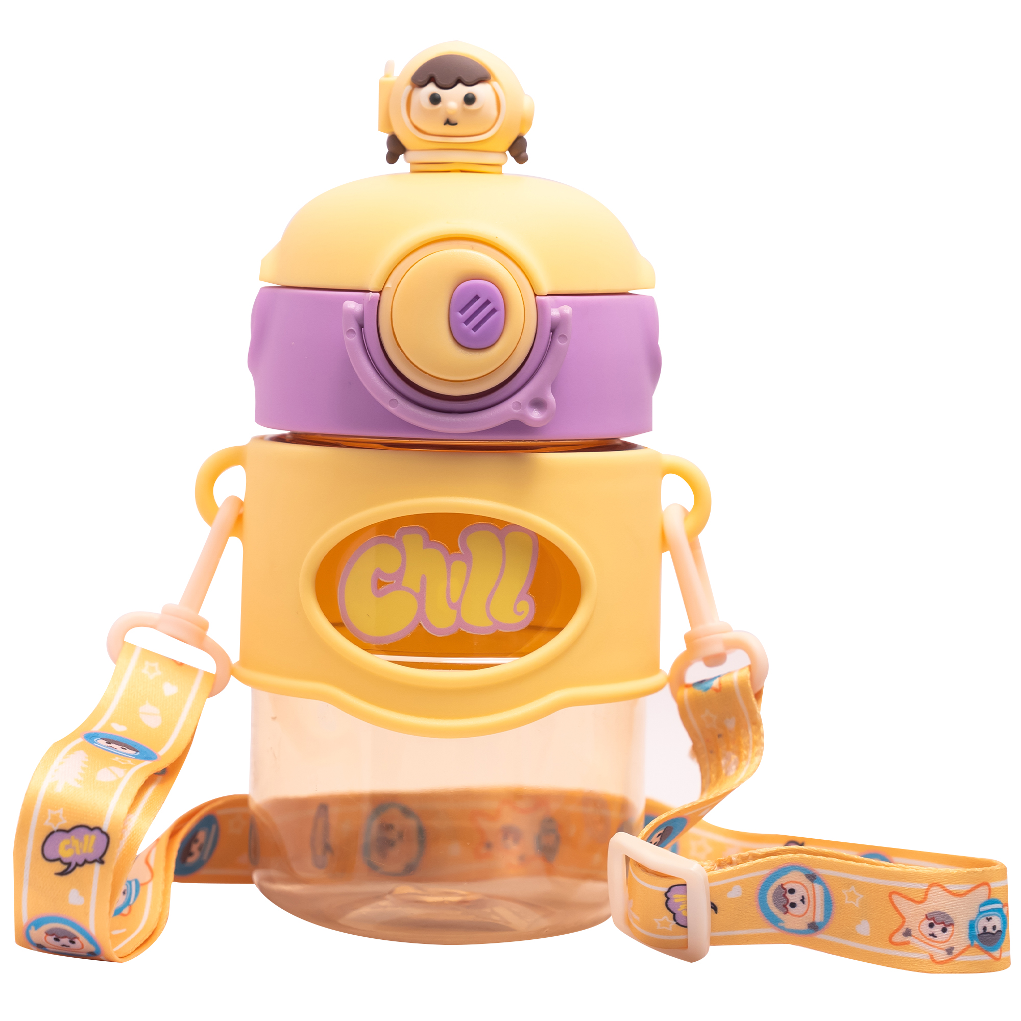 Astronaut/Pilot Theme Kids Water Bottle 500ml – BPA Free Plastic Bottle with Straw, Leak-Proof, One Touch Lid, Cute Space Design for School & Travel. - Image 22