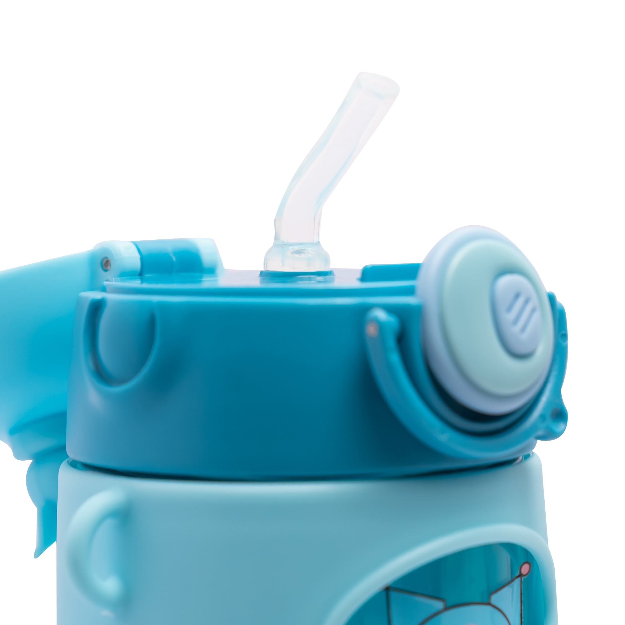 Astronaut/Pilot Theme Kids Water Bottle 500ml – BPA Free Plastic Bottle with Straw, Leak-Proof, One Touch Lid, Cute Space Design for School & Travel. - Image 14