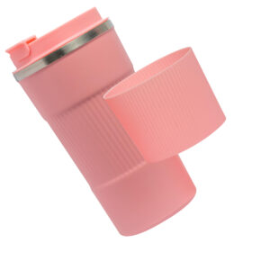 VRM 380/510ml Insulated Coffee Mug | Double Wall Stainless-Steel Travel Cup with Silicone Grip & Spill-Proof Lid | Hot & Cold Reusable Tumbler for Office or Car.